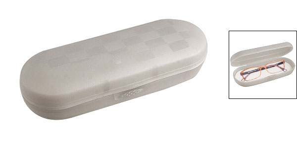 Gray Hard Plastic Checkered Eye Glasses Holder Box Case  