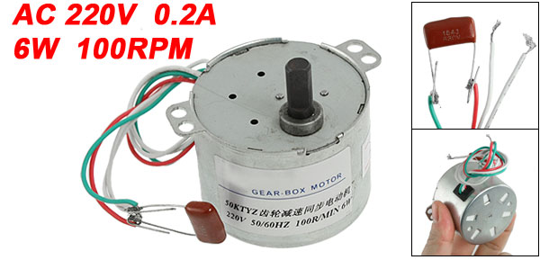 4kg.cm Synchronous Reduction Gear Motor AC 220V 100RPM 0.2A  