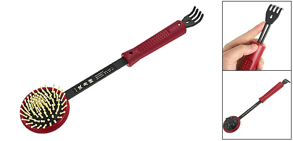 Body Knock Stick Massaging Hammer Back Scratcher Burgundy Black  